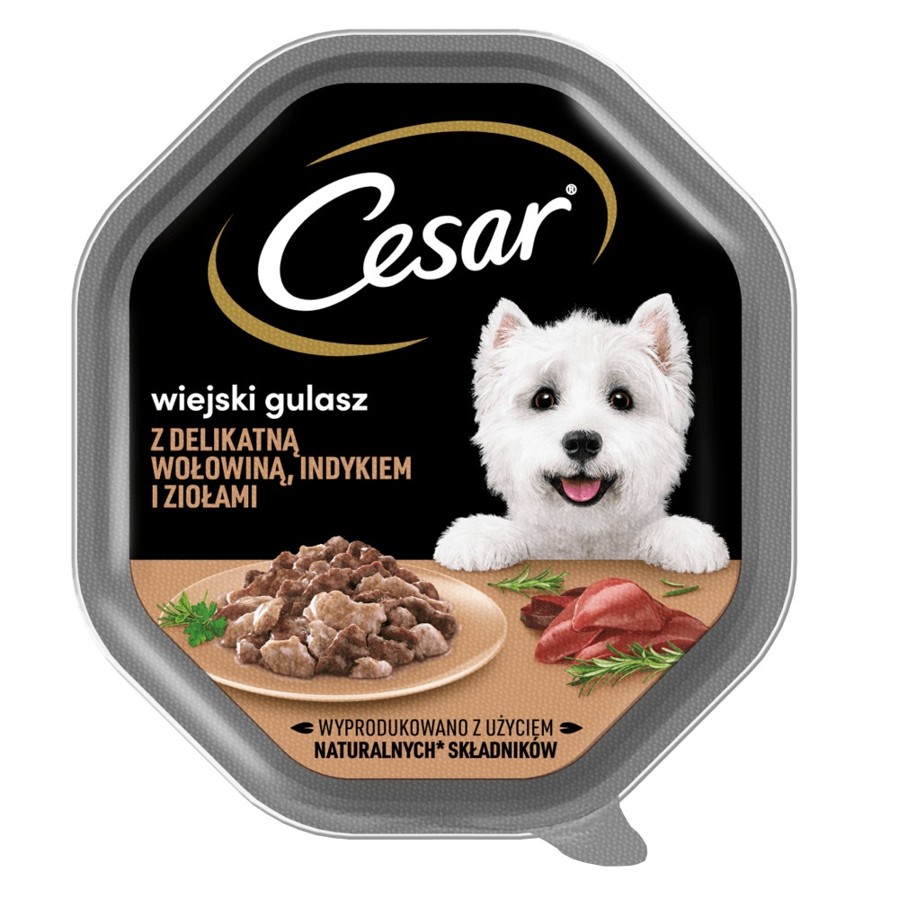 CESAR® Wiejski Gulasz z delikatną wołowiną, indykiem i ziołami w sosie 150g - 1