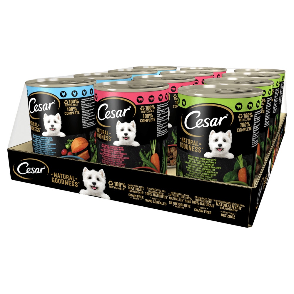 CESAR® NATURAL GOODNESS™ Mokra Karma dla dorosłych psów Mix Smaków 12 x 400g - 1